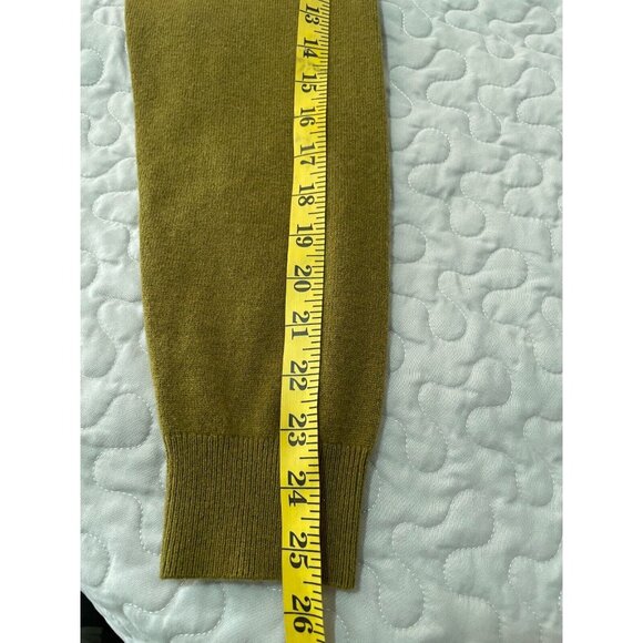 Massimo Dutti Men extra fine Wool Jumper Sweater Size US L mustard sage green - Picture 6 of 9